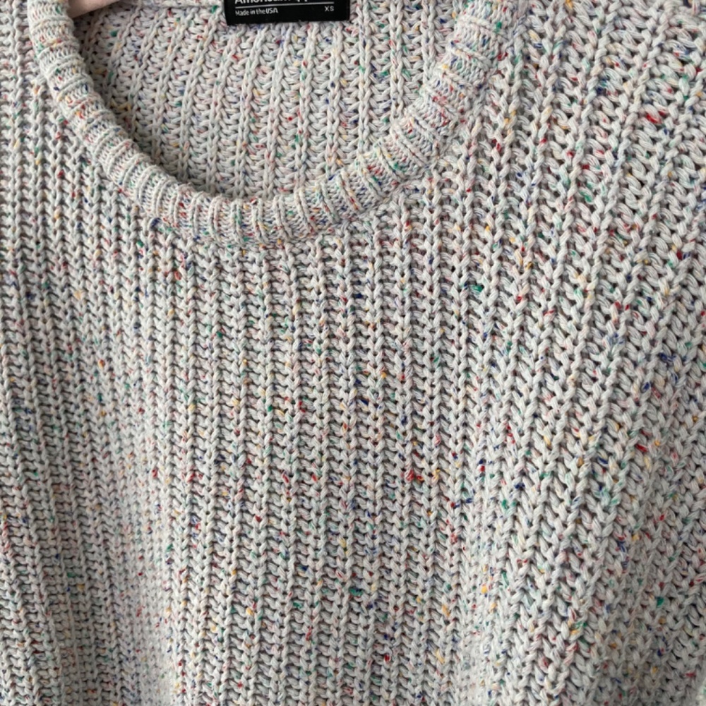 American Apparel Fisherman Sweater White Funfetti - unisex XS - Picture 2 of 3